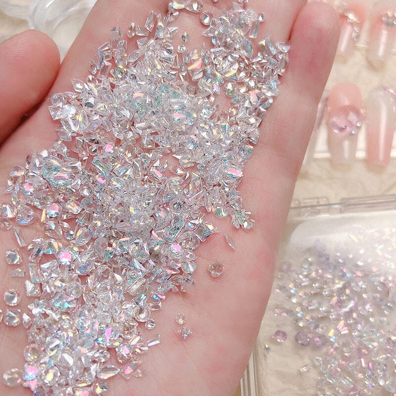 Mix Shapes Nail Art Decorations Sparkle Mini Auroras Ice Translucent Rhinestone Nail Art Manicure Nail Decoration No Brand 