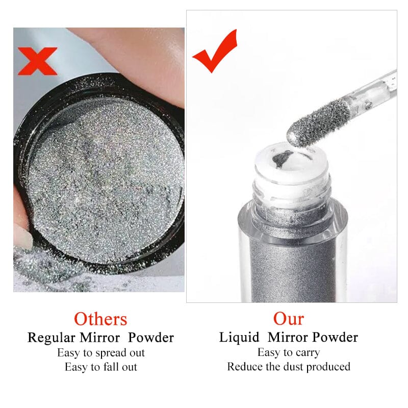 Semi-Solid Magic-Mirror Nail Art Glitter Powder Nail Powder No Brand 