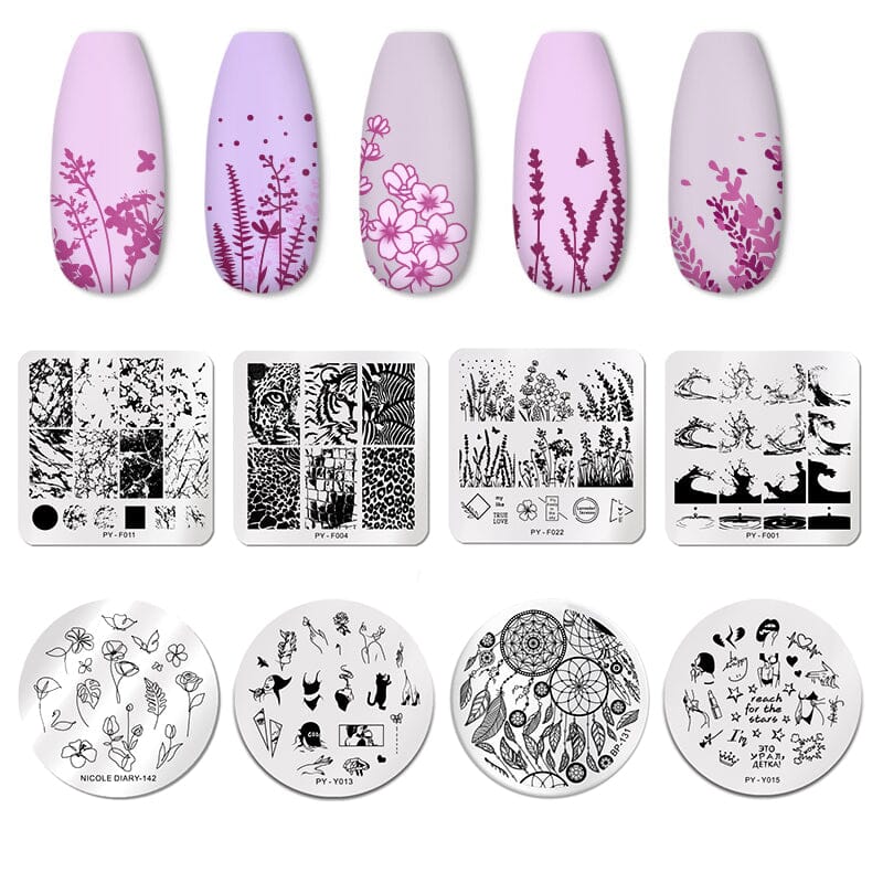 Square Round Nail Stamping Plates Stamping Nail BORN PRETTY 