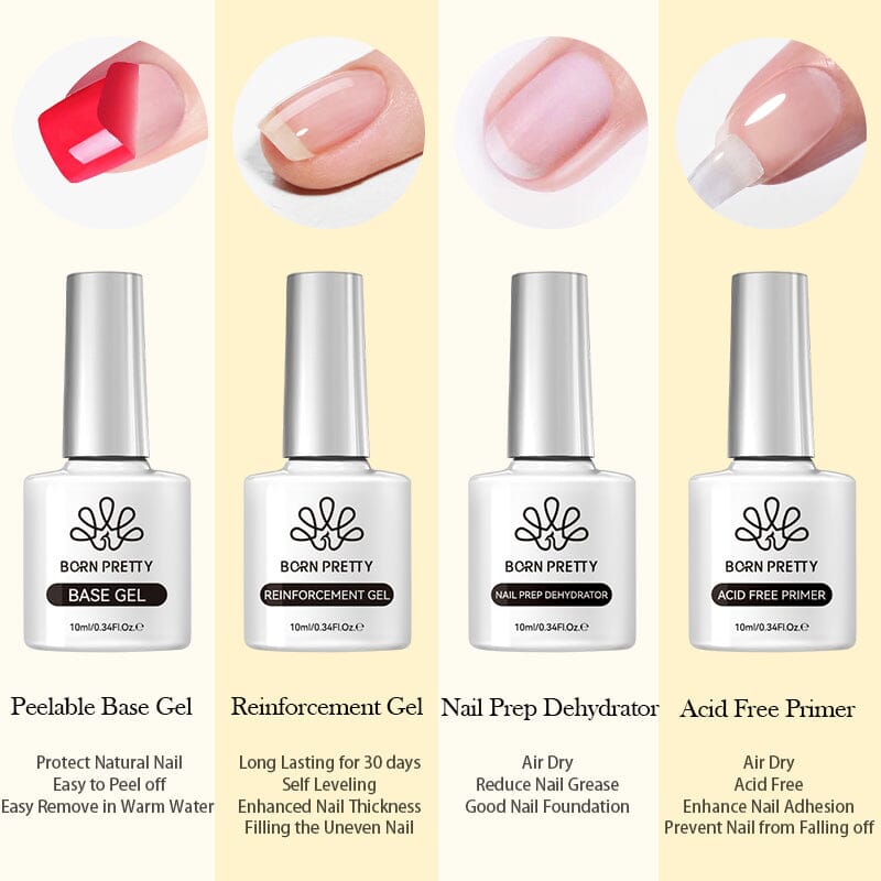 Function Gel 10ml (Base Top Coat Reinforcement Gel Dehydrator Primer) Gel Nail Polish BORN PRETTY 