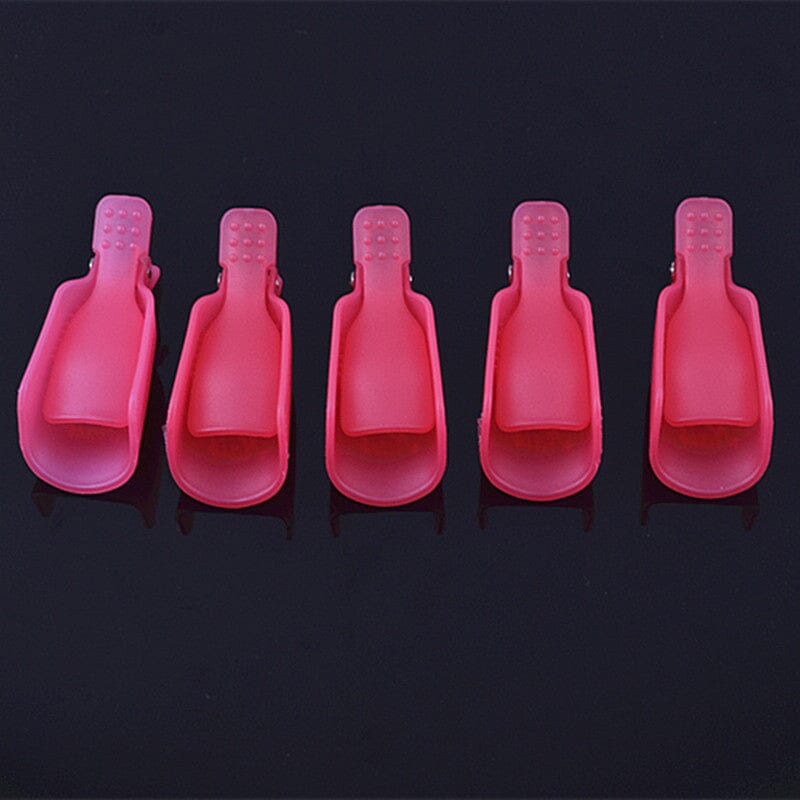 5pcs Pink Plastic Remover Nail Cap Clip Tools & Accessories No Brand 