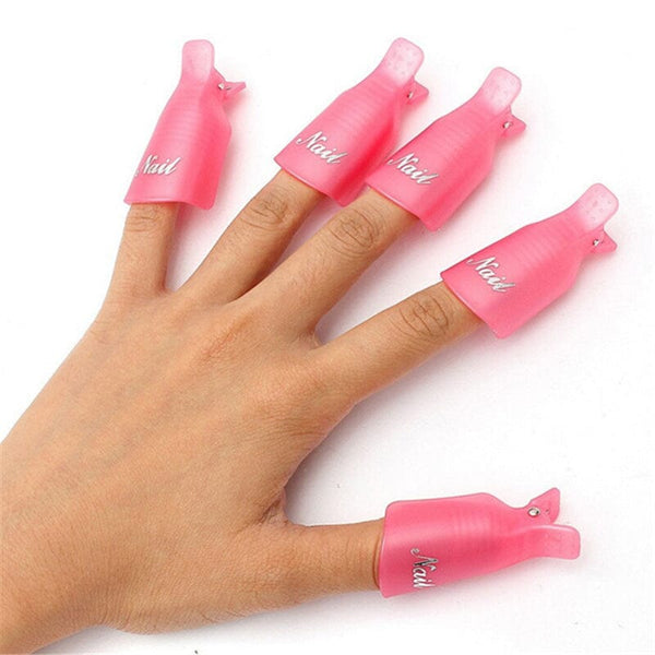 5pcs Pink Plastic Remover Nail Cap Clip Tools & Accessories No Brand 