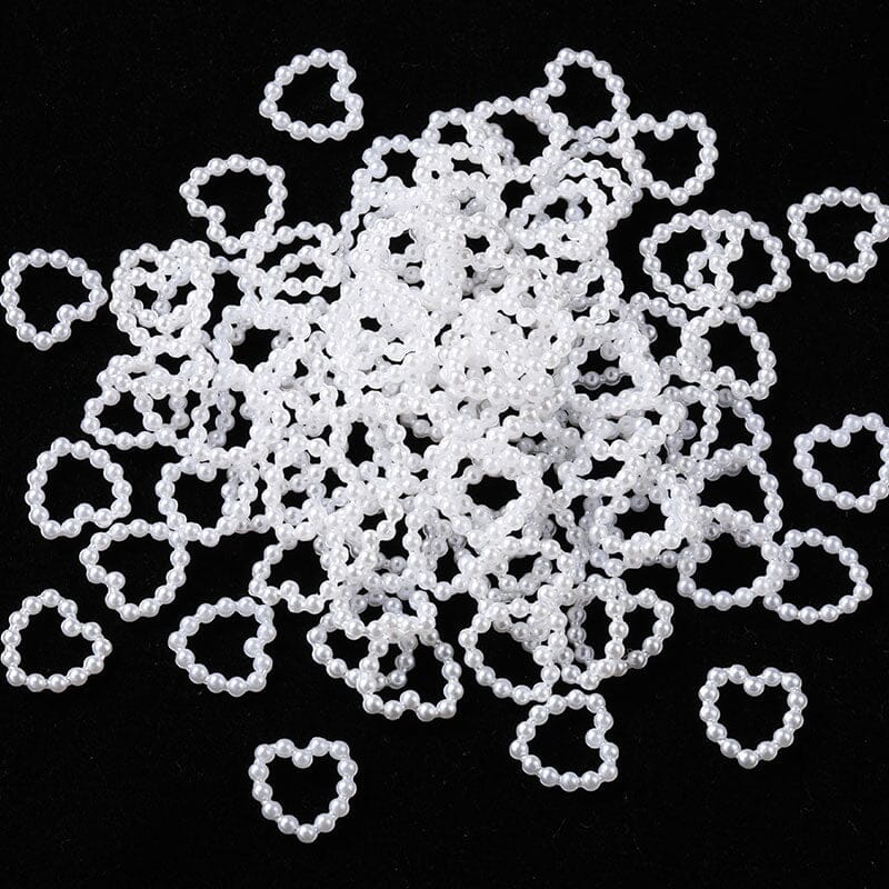 100pcs White Pearl Love Design DIY Nails BORN PRETTY 