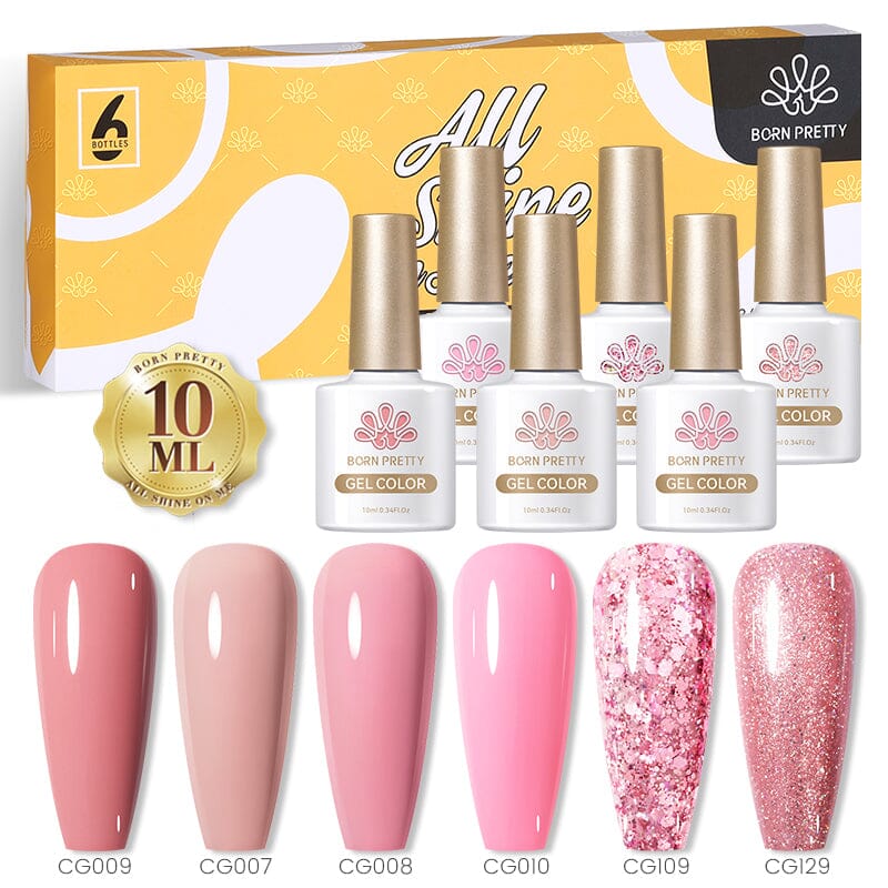 Pink Nude 6 Colors Gel Polish Set 10ml Kits & Bundles BORN PRETTY 
