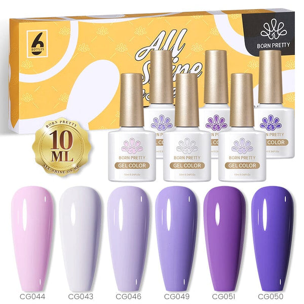 Purple 6 Colors Gel Polish Set 10ml Kits & Bundles BORN PRETTY 