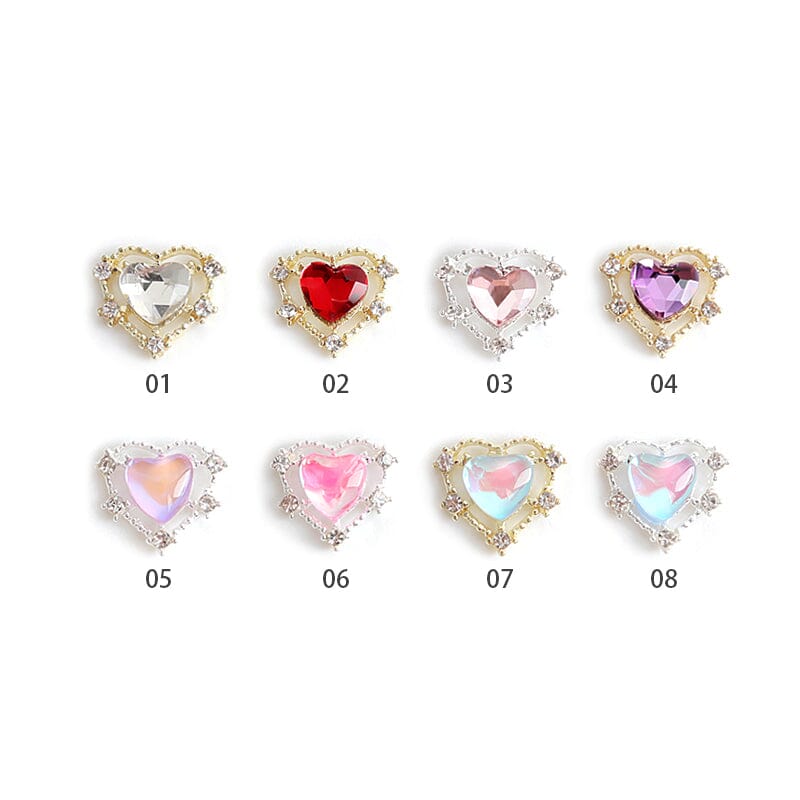 10pcs Heart Shaped Charms Nail Decoration Nail Decoration BORN PRETTY 8 Colors 