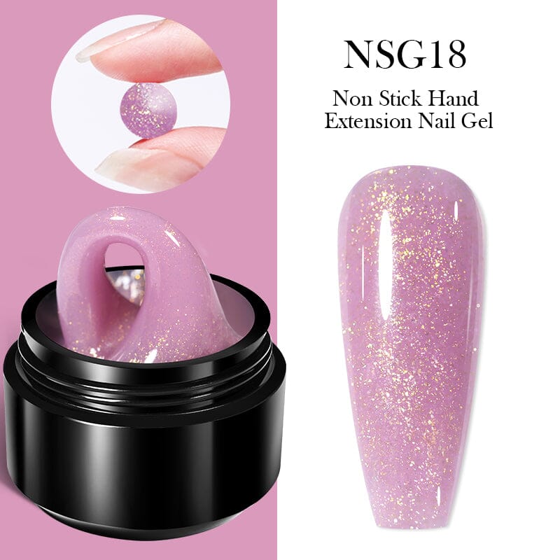 Pink Glitter Non Stick Hand Extension Nail Gel NSG18 15ml Gel Nail Polish BORN PRETTY 