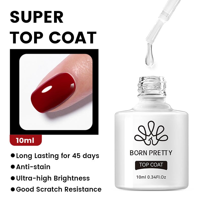 Base Top Coat 10ml Gel Nail Polish BORN PRETTY Super Top Coat 