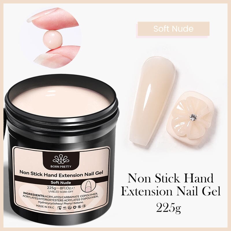 Non Stick Hand Extension Nail Gel 225g Gel Nail Polish BORN PRETTY Soft Nude 