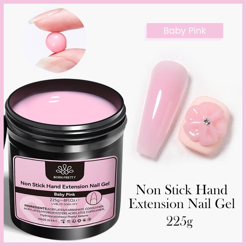 Non Stick Hand Extension Nail Gel 225g Gel Nail Polish BORN PRETTY Baby Pink 