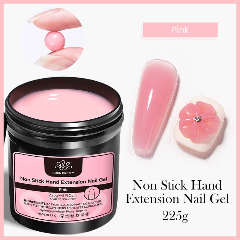 Non Stick Hand Extension Nail Gel 225g Gel Nail Polish BORN PRETTY Pink 