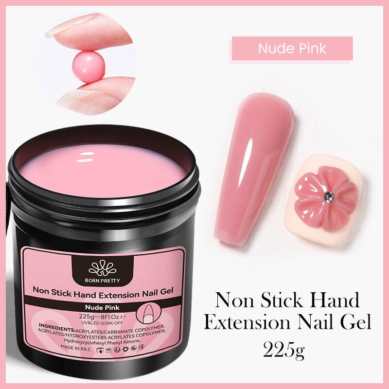 Non Stick Hand Extension Nail Gel 225g Gel Nail Polish BORN PRETTY Nude Pink 