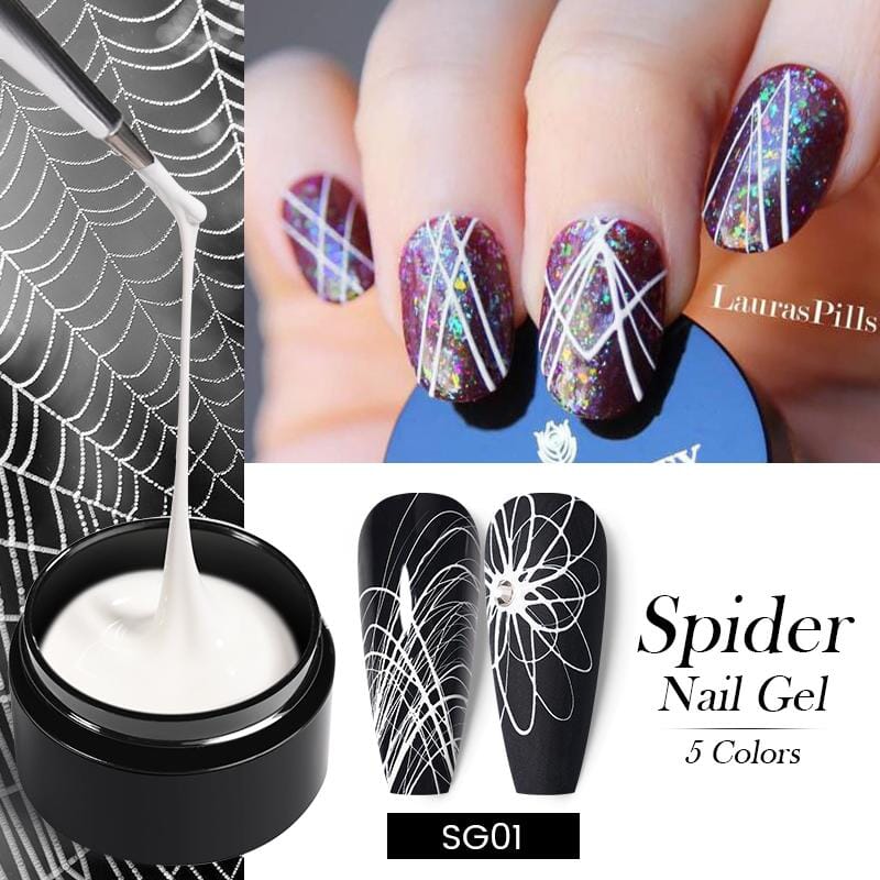 White Spider Drawing Nail Gel 5ml SG01 BORN PRETTY 