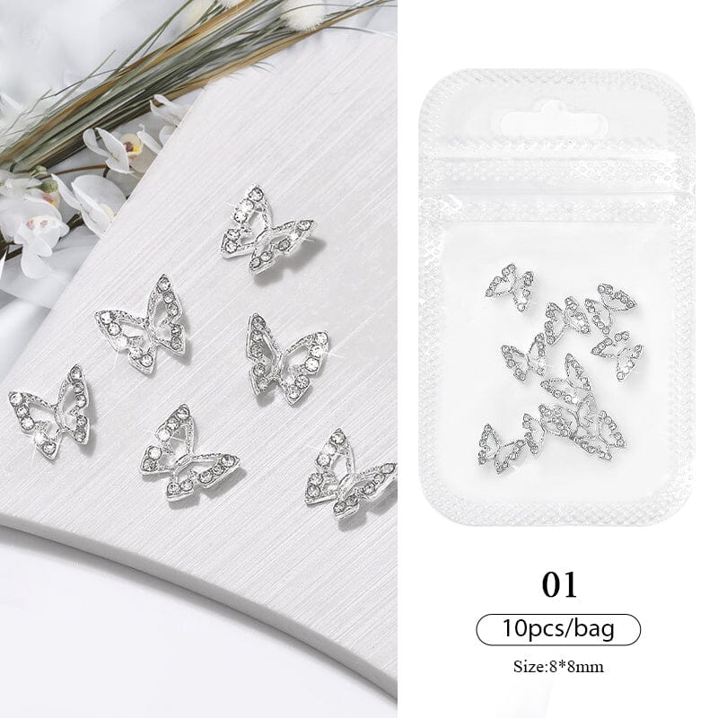 10pcs Butterfly Pentagram Alloy Nail Decoration DIY Nails BORN PRETTY 01 