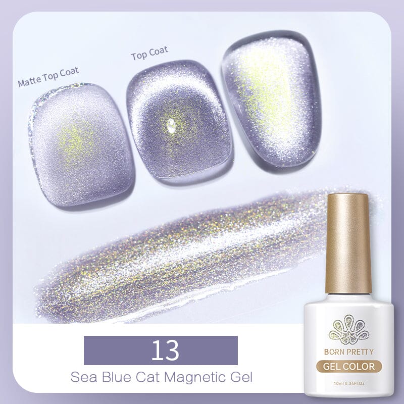 Sea Blue Cat Magnetic Gel 10ml 13 Gel Nail Polish BORN PRETTY 