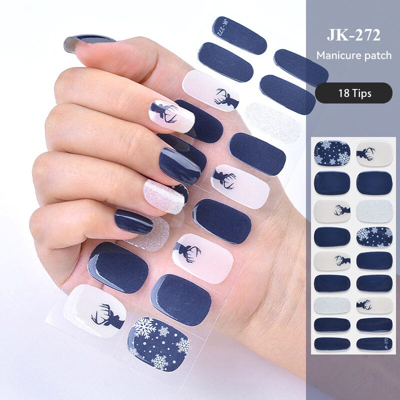 18 Tips Semi Cured Gel Nail Strips Nail Sticker BORN PRETTY JK-272 
