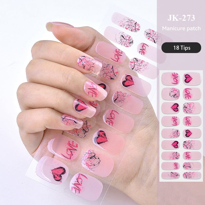 18 Tips Semi Cured Gel Nail Strips Nail Sticker BORN PRETTY JK-273 