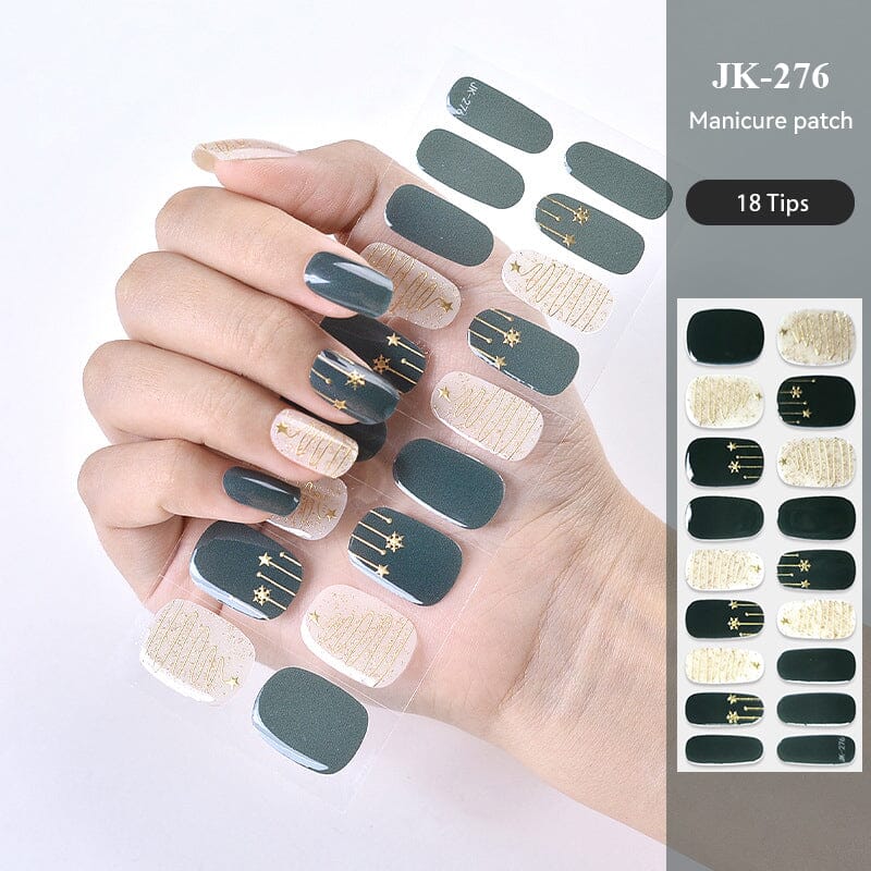 18 Tips Semi Cured Gel Nail Strips Nail Sticker BORN PRETTY JK-276 