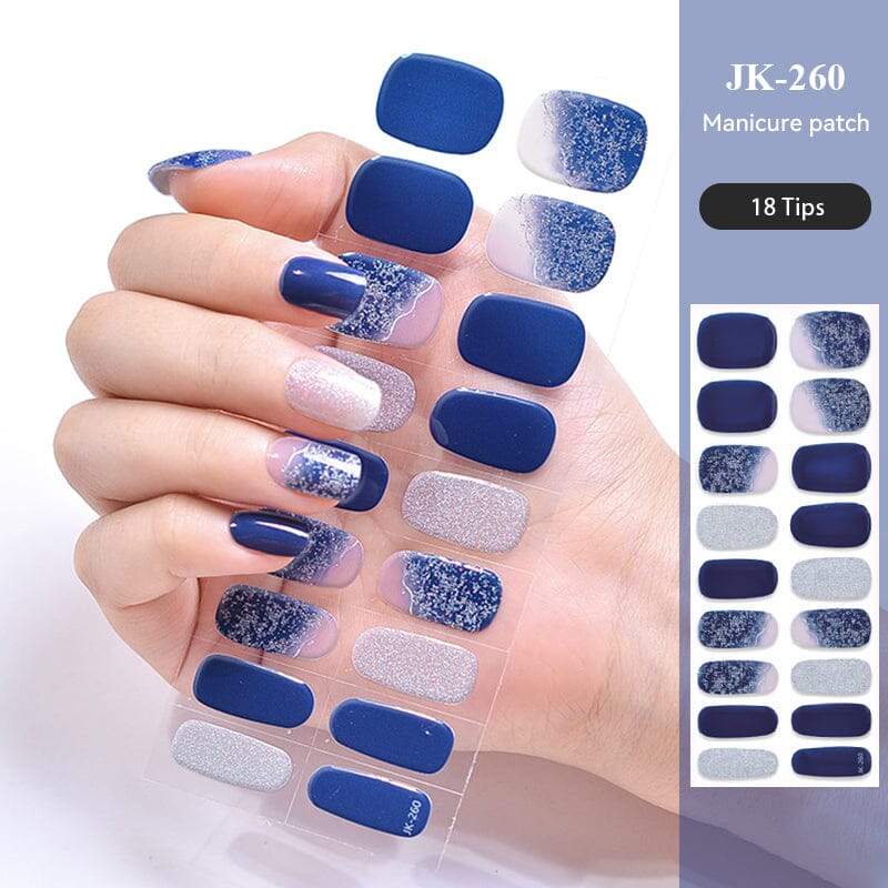 18 Tips Semi Cured Gel Nail Strips Nail Sticker BORN PRETTY JK-260 