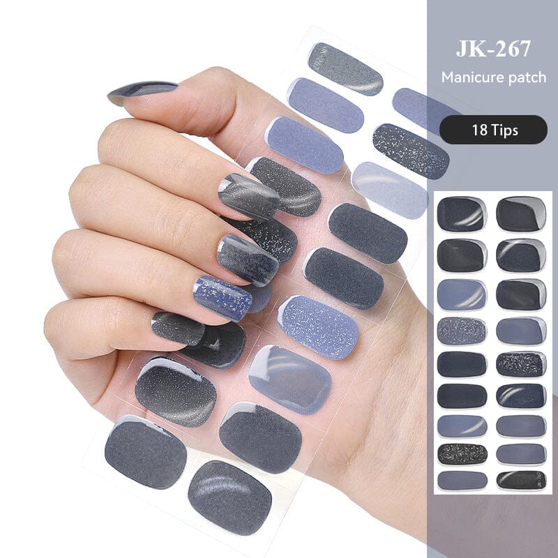 18 Tips Semi Cured Gel Nail Strips Nail Sticker BORN PRETTY JK-267 