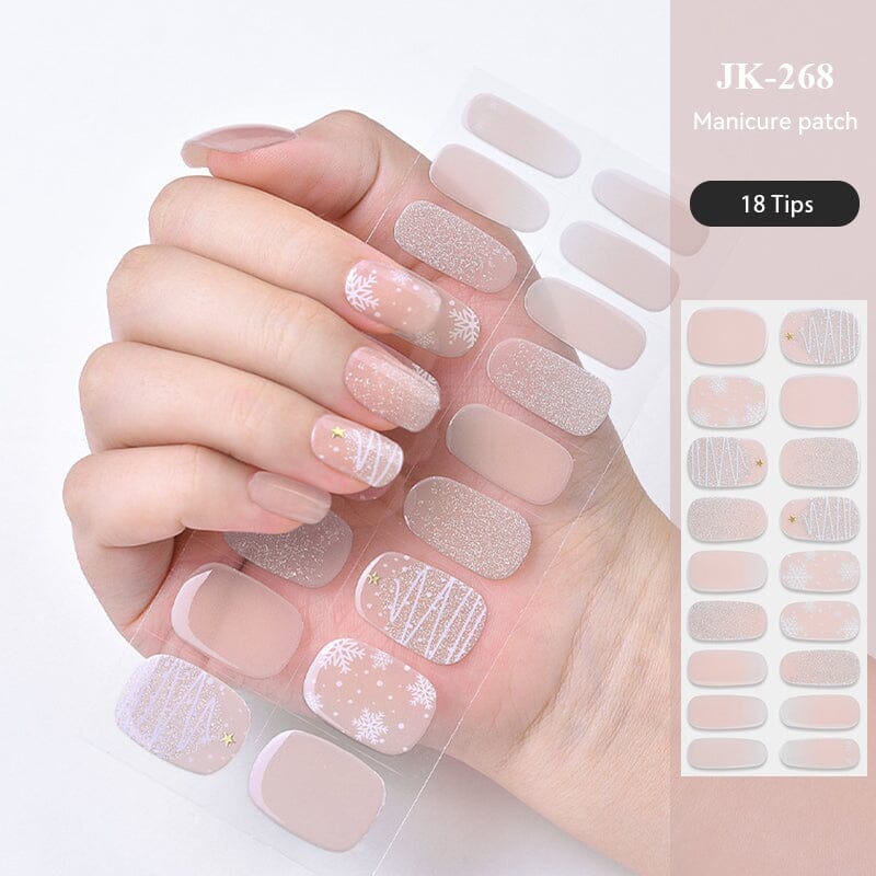 18 Tips Semi Cured Gel Nail Strips Nail Sticker BORN PRETTY JK-268 