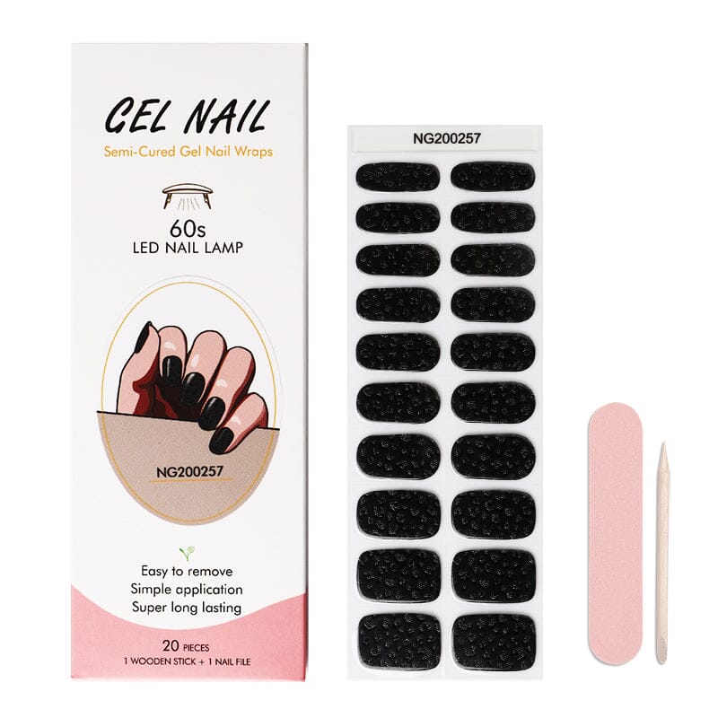 20 Tips Semi Cured Gel Nail Strips Nail Sticker BORN PRETTY NG200257 