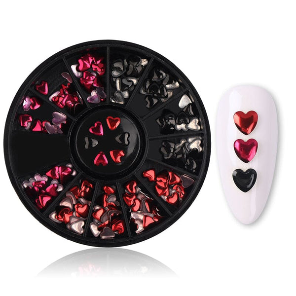 Red Black Heart Valentine's Day 3D Nail Decoration Nail Decoration No Brand 