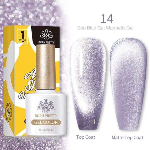 Sea Blue Cat Magnetic Gel 10ml 14 Gel Nail Polish BORN PRETTY 