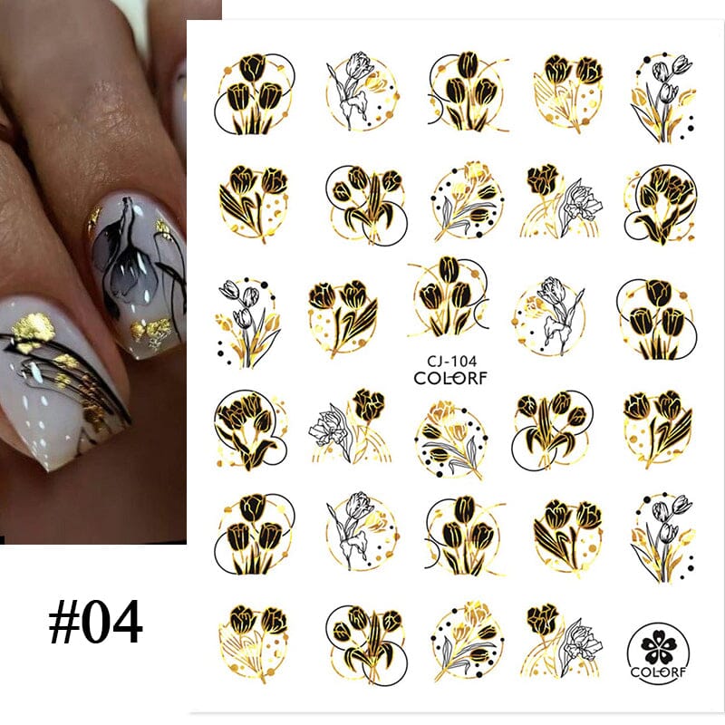 7pcs Laser Flowers Nail Stickers DIY Nails BORN PRETTY 