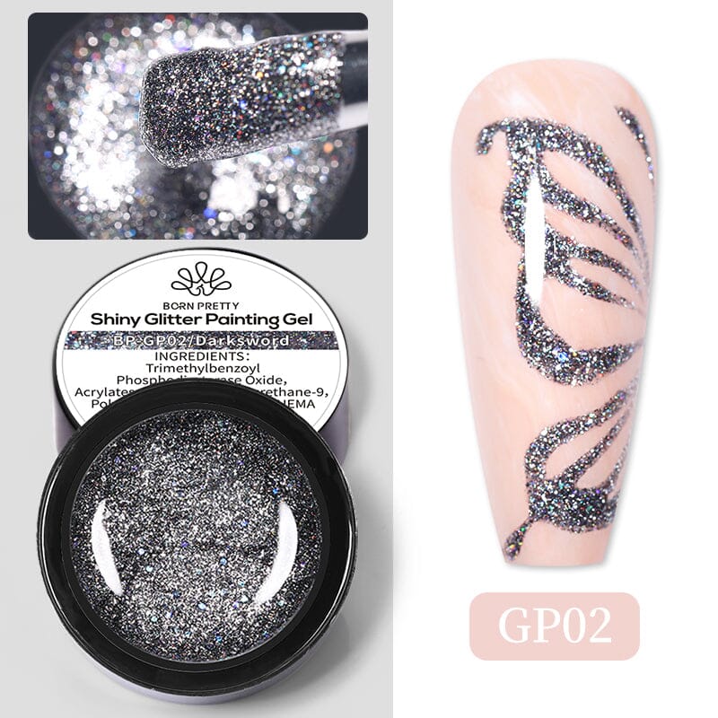 Shiny Glitter Painting Gel 5ml Gel Nail Polish BORN PRETTY GP02 