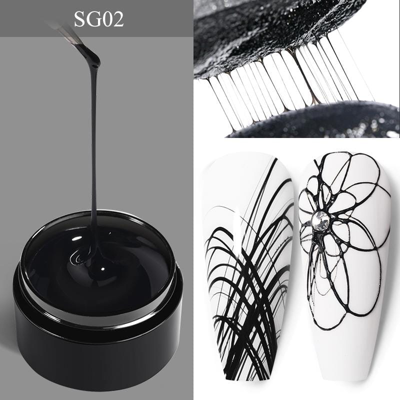 Black Spider Drawing Nail Gel 5ml SG02 BORN PRETTY 