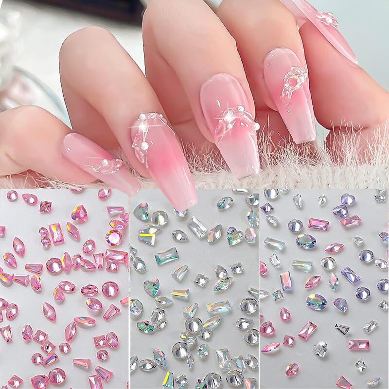 Mix Shapes Nail Art Decorations Sparkle Mini Auroras Ice Translucent Rhinestone Nail Art Manicure Nail Decoration No Brand 