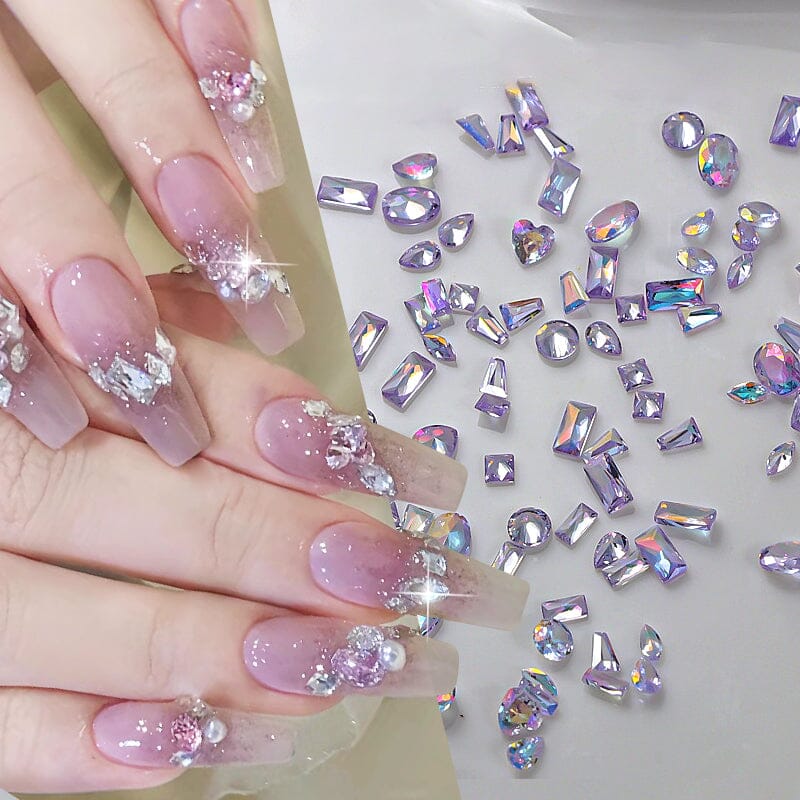 Mix Shapes Nail Art Decorations Sparkle Mini Auroras Ice Translucent Rhinestone Nail Art Manicure Nail Decoration No Brand 