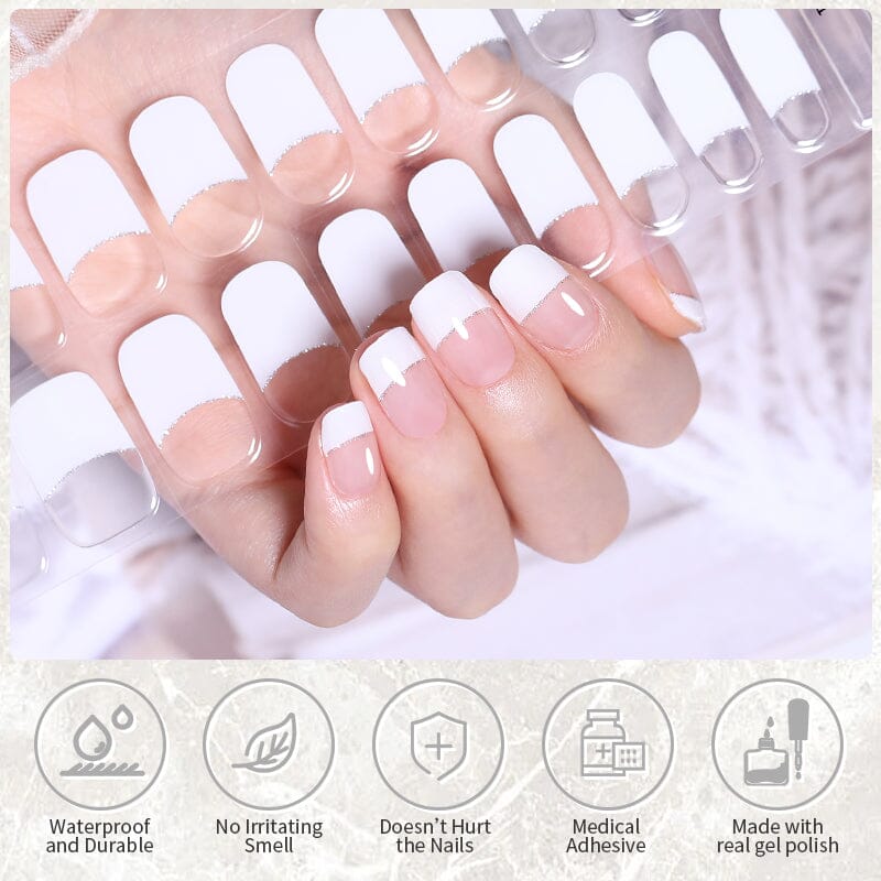 [US ONLY] 20 Tips Gradient Gray Semi-Cured Gel Nail Strips Nail Sticker Harunouta 