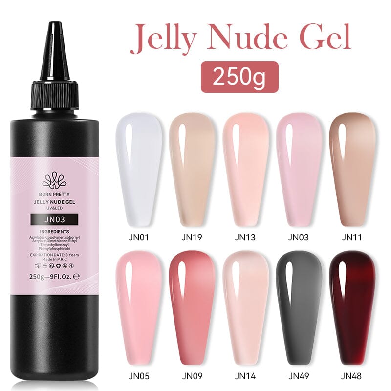 250g Jelly Nude Gel Polish Gel Nail Polish BORN PRETTY 11 Colors 