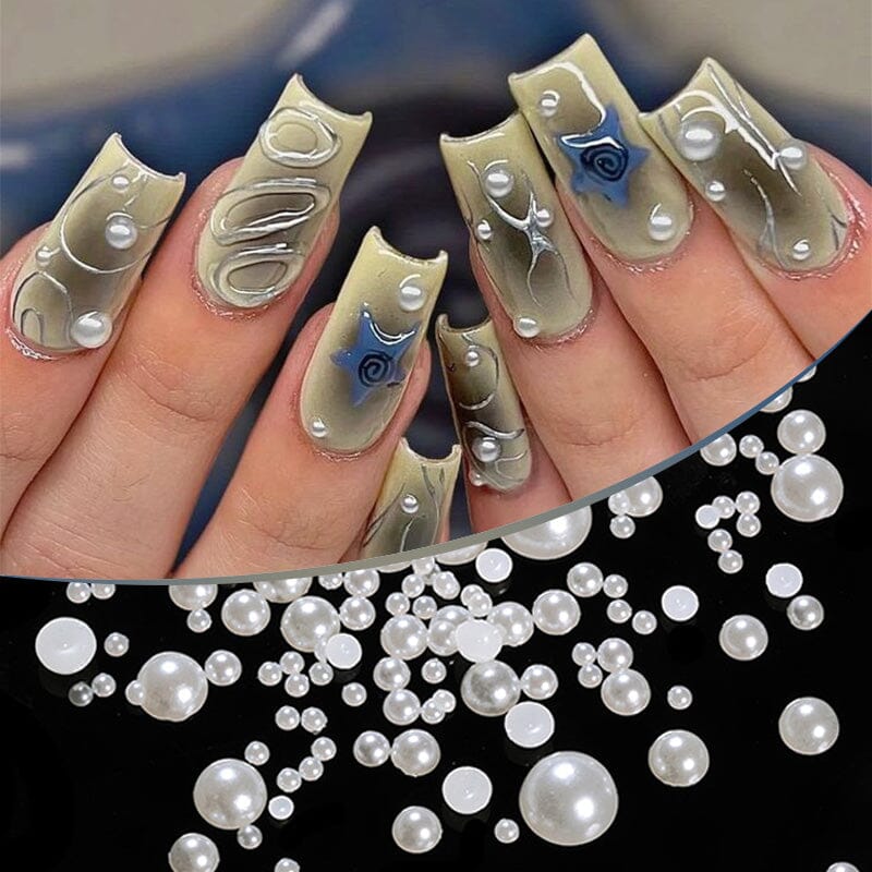 200pcs Half Round Flat Bottom Pearls DIY Nails BORN PRETTY 