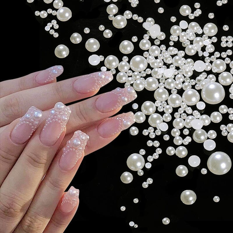 200pcs Half Round Flat Bottom Pearls DIY Nails BORN PRETTY 5 Colors 