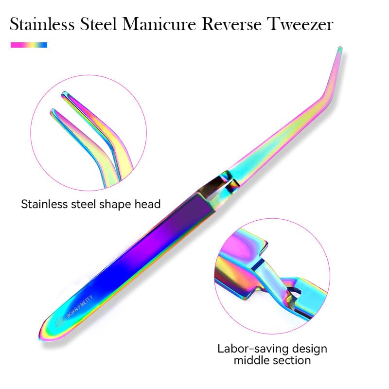 Stainless Steel Manicure Reverse Tweezer 07 Tools & Accessories BORN PRETTY 