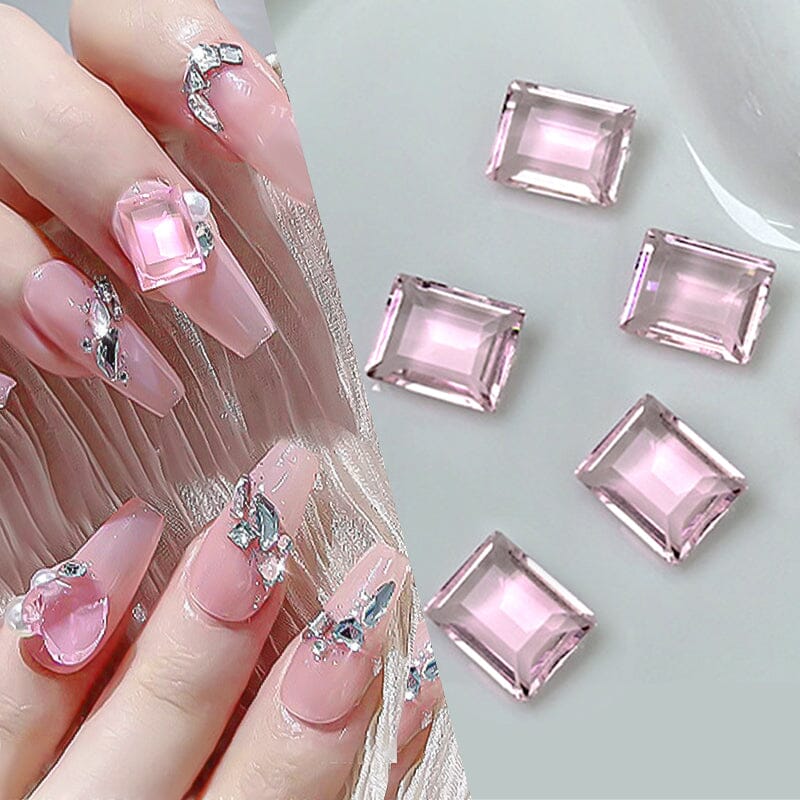 10pcs Rectangular Sugar Cube Rhinestones Nail Art Decoration Nail Decoration No Brand 