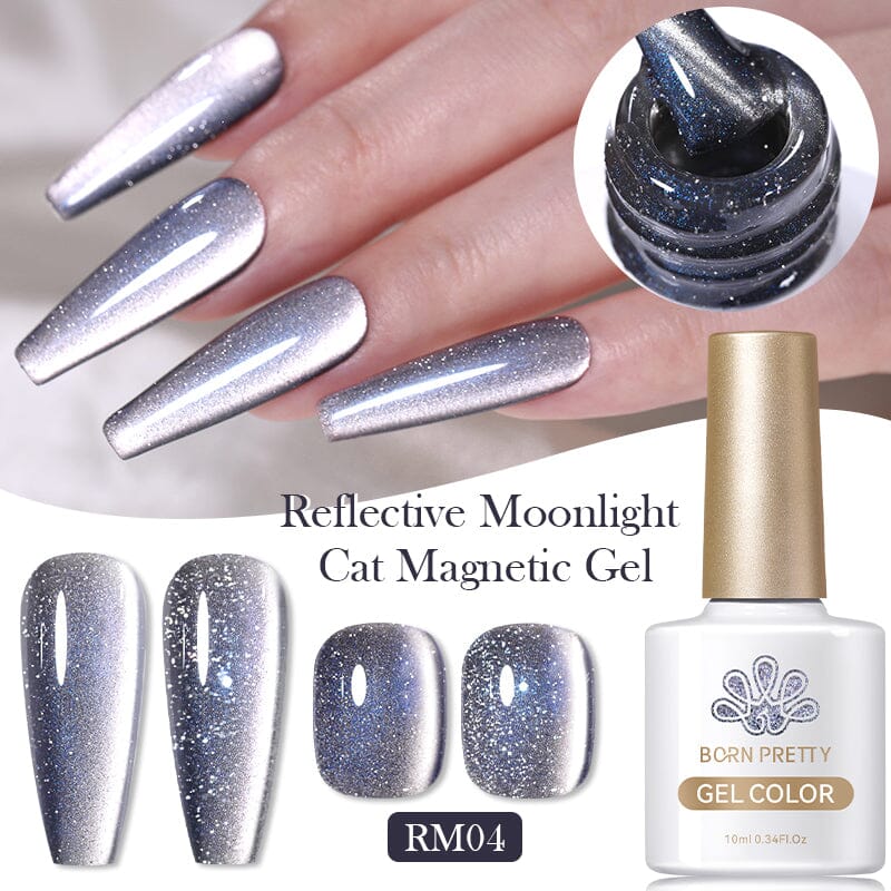6 Colors Reflective Moonlight Cat Magnetic Gel 10ml Gel Nail Polish BORN PRETTY 