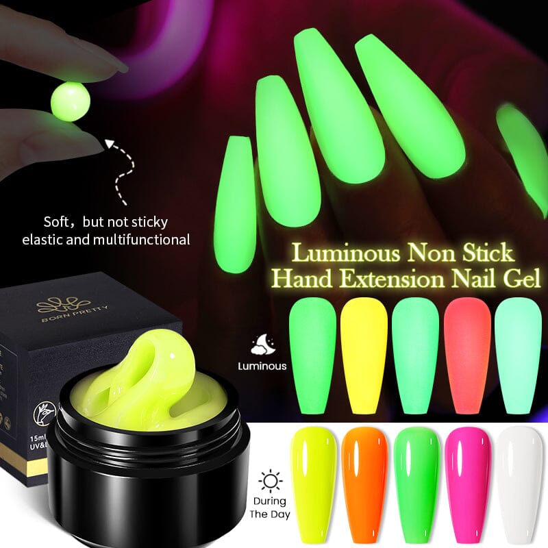 Yellow Luminous Non Stick Hand Extension Nail Gel 15ml NSG23 Gel Nail Polish BORN PRETTY 
