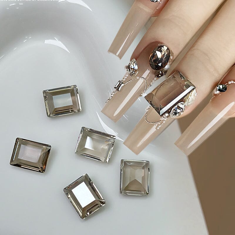 10pcs Rectangular Sugar Cube Rhinestones Nail Art Decoration Nail Decoration No Brand 