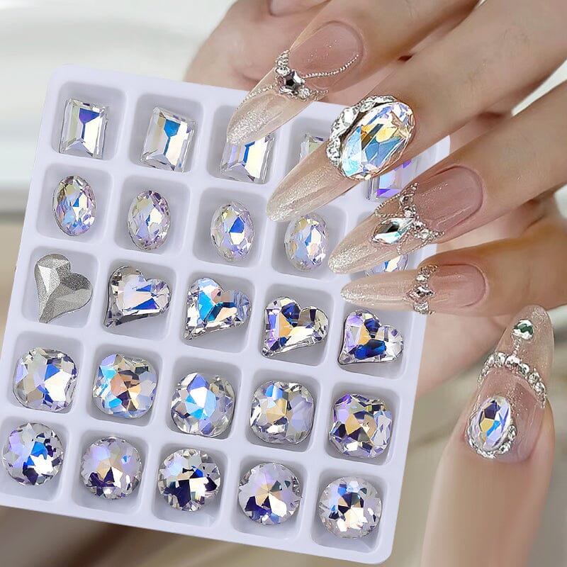 25pcs Mixed Shape Crystal Rhinestones Nail Art Decoration Nail Decoration No Brand 