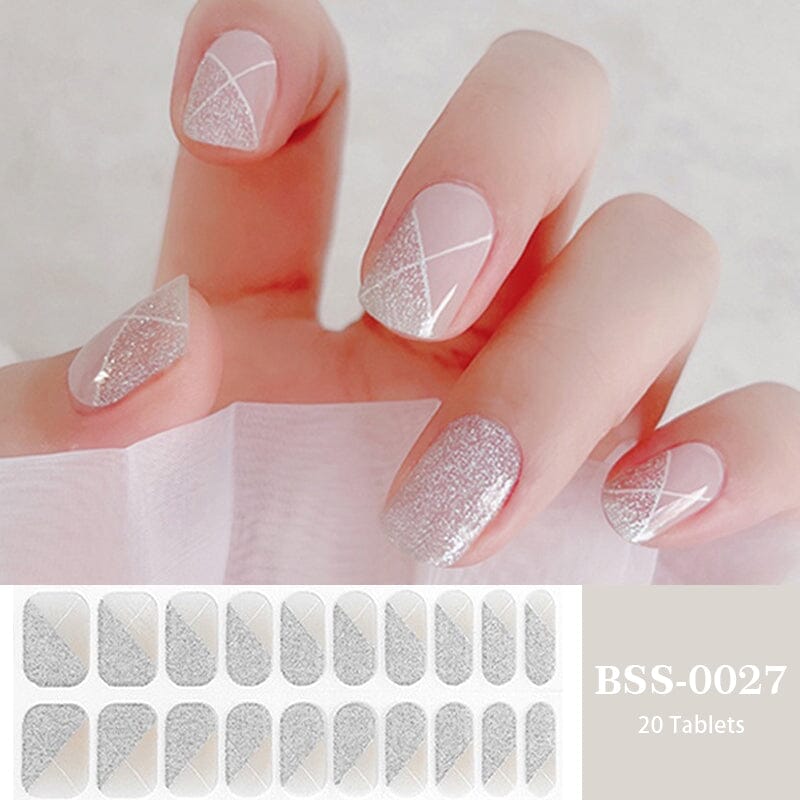 20pcs Semi Cured Gel Nail Strips BSS-0027 Nail Sticker BORN PRETTY 