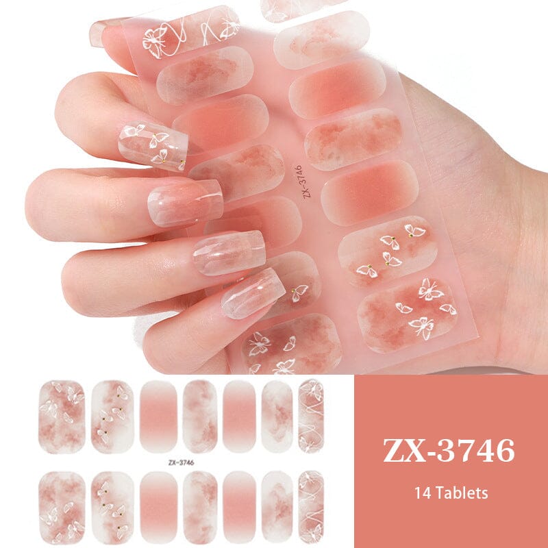 14pcs Semi Cured Gel Nail Strips ZX-3746 Nail Sticker BORN PRETTY 