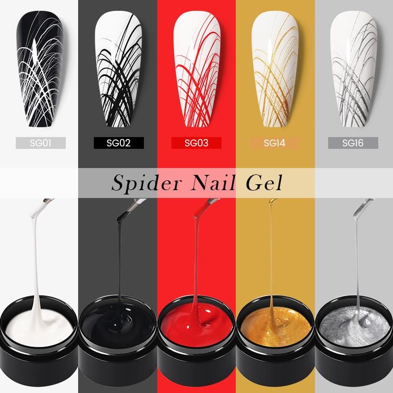 5 Colors White Spider Nail Gel 5ml BORN PRETTY 