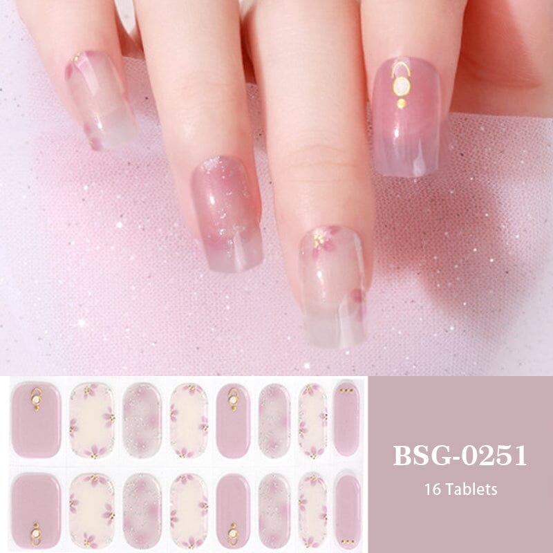 16pcs Semi Cured Gel Nail Strips BSG-0251 Nail Sticker BORN PRETTY 