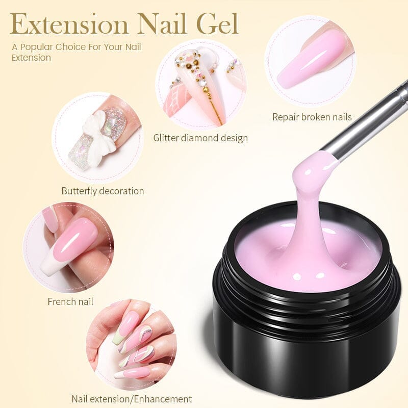 Nude Glitter Extension Nail Gel EG09 30ml Gel Nail Polish BORN PRETTY 