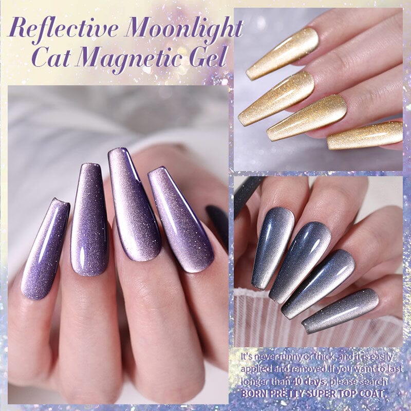 6 Colors Reflective Moonlight Cat Magnetic Gel 10ml Gel Nail Polish BORN PRETTY 