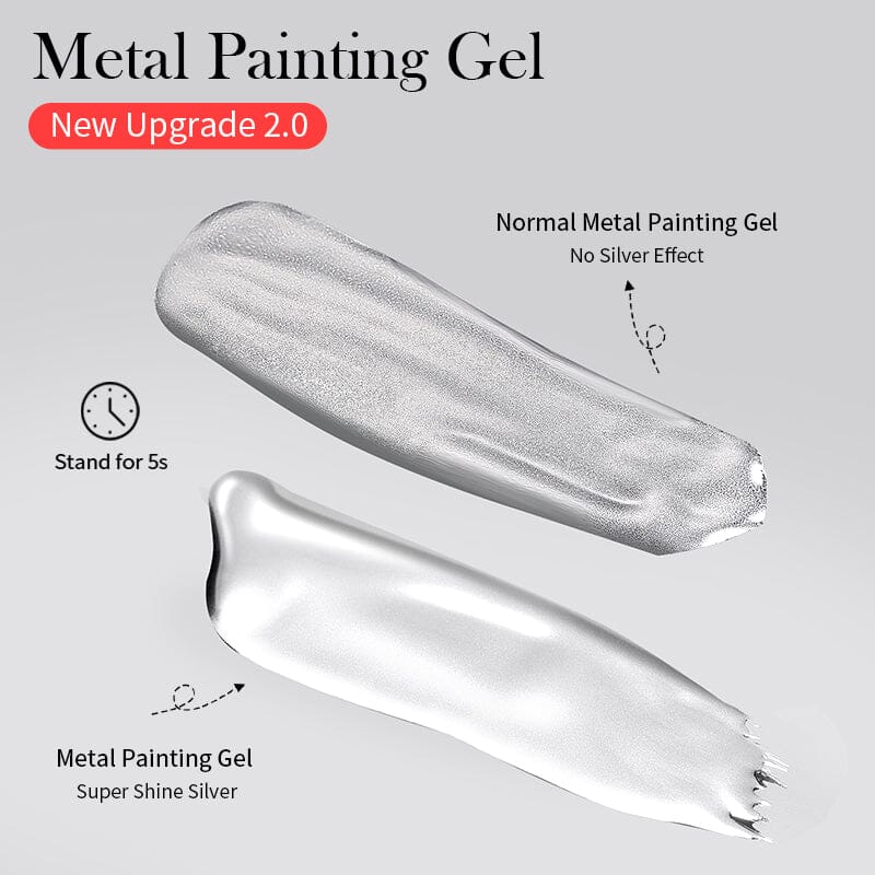 Super Shine Silver Metal Painting Gel Gel Nail Polish BORN PRETTY 